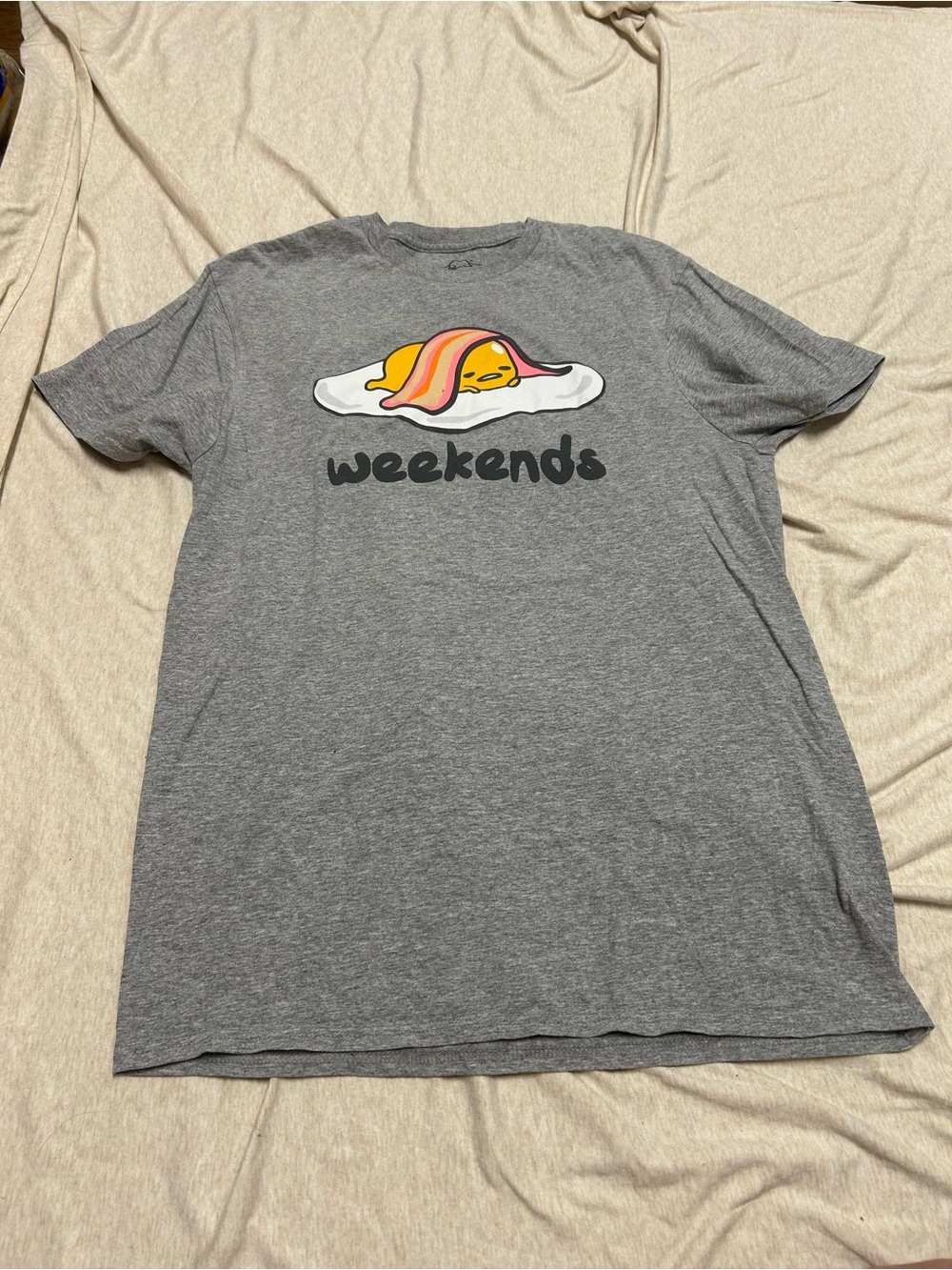 Sanrio Gudetama Weekends Shirt Officially Licensed Authentic Anime Japan
